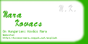 mara kovacs business card