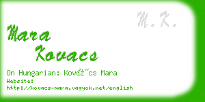 mara kovacs business card